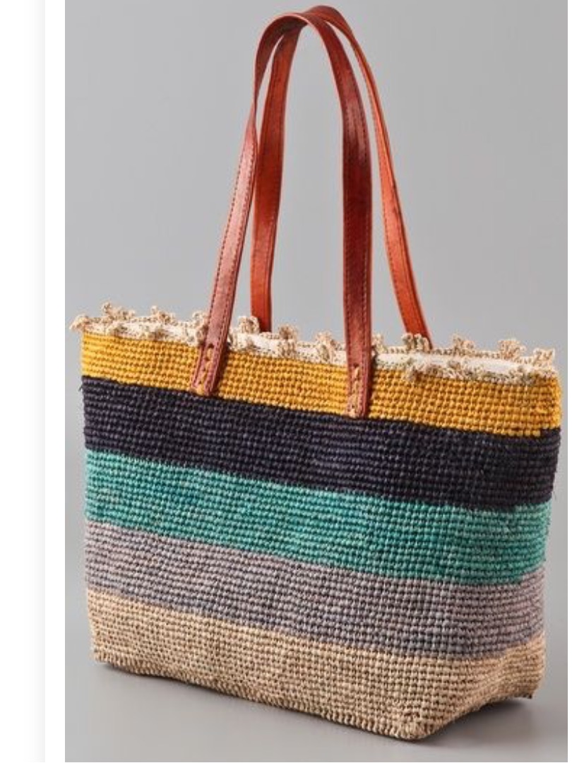 Mar Y Sol Colorful Striped Rattan Shoulder Bag